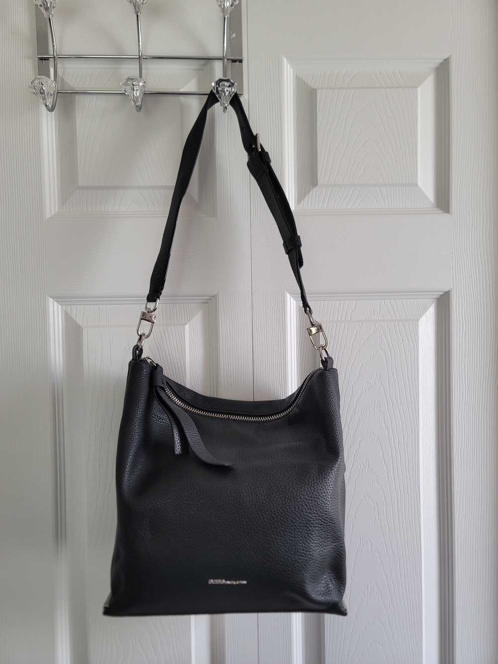 BCBGeneration Black Pebbled Leather Shoulder Bag